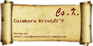 Csimbora Kristóf névjegykártya