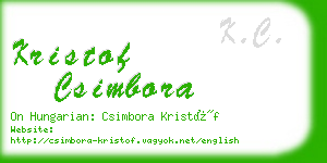 kristof csimbora business card